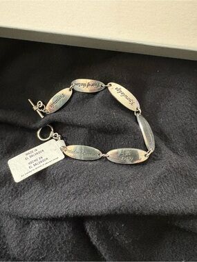 Silver Tone Inspirational Plate Bracelet